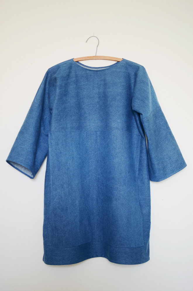 loose denim dress | CAKIES