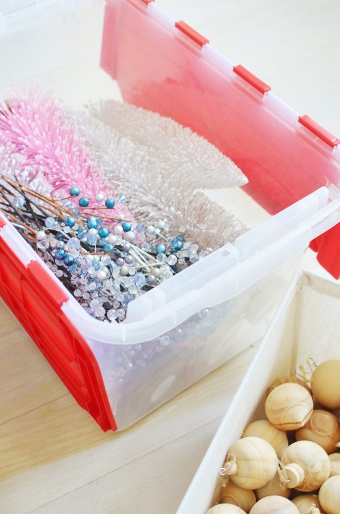 Festive stockings decoration on food storage container lids for