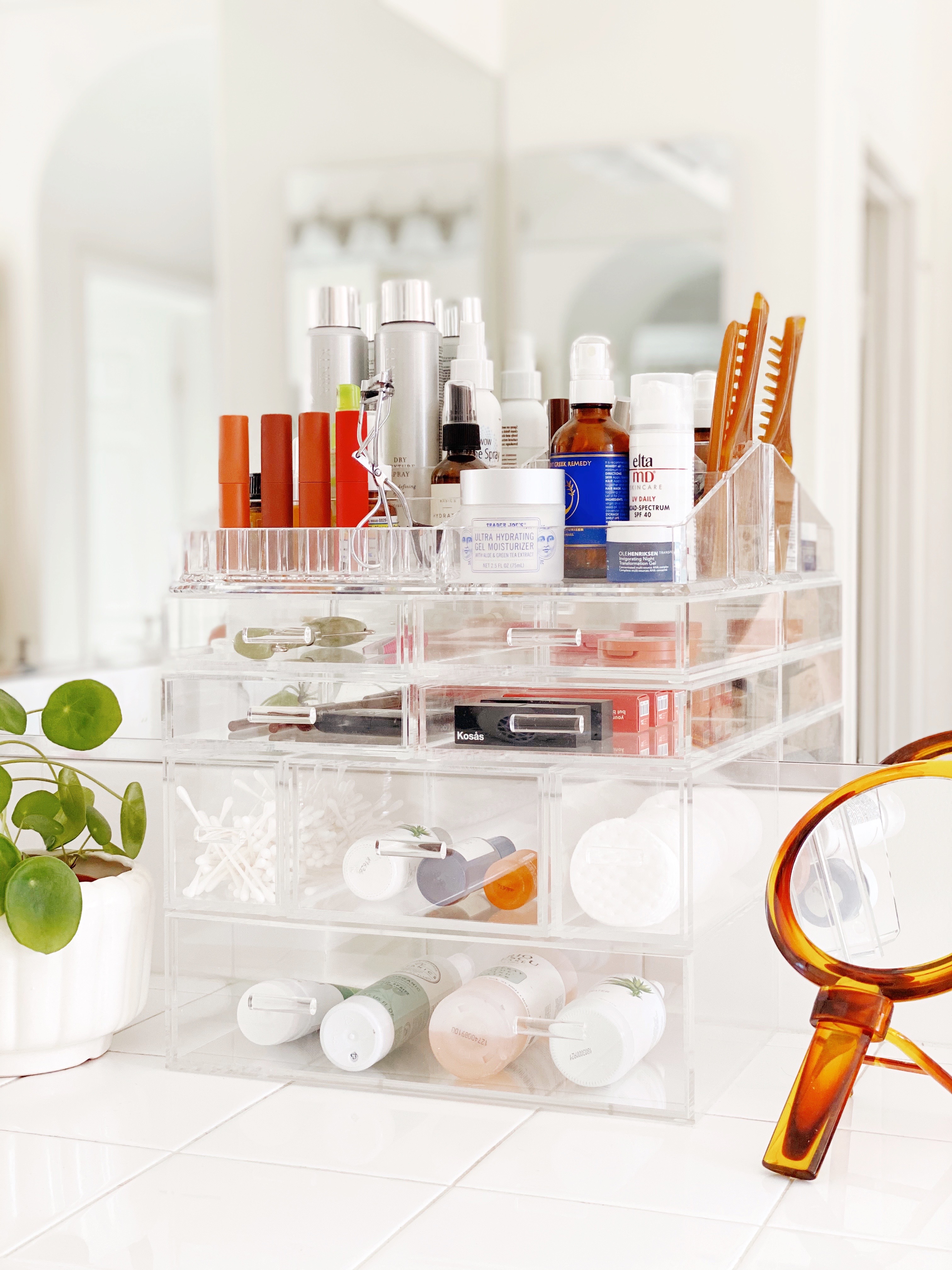 The Container Store Luxe Acrylic Modular System Makeup Organizer